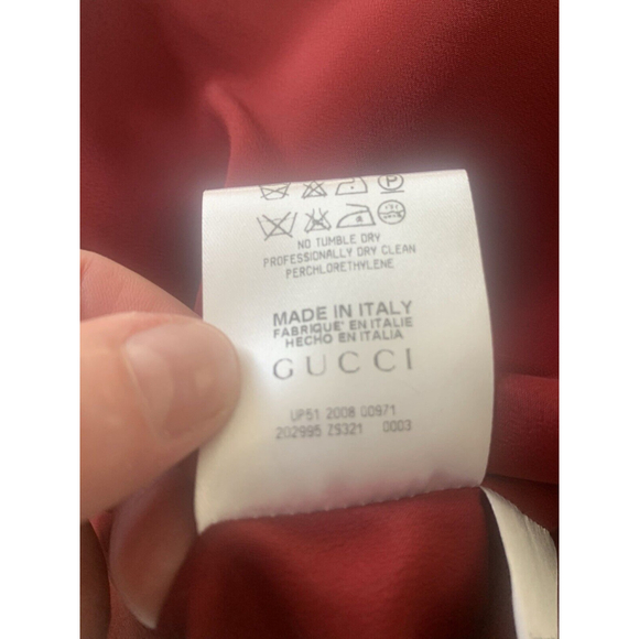 Gucci Burgundy Red Silk And Velvet Dress, EU 40, US 8 - Picture 11 of 16